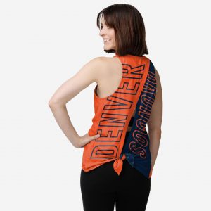 Denver Broncos Womens Tie-Breaker Sleeveless Top Suit for daily life,Material: 80% polyester - 20% Cotton.