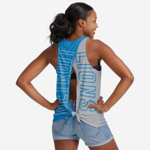 Detroit Lions Womens Tie-Breaker Sleeveless Top Suit for daily life,Material: 80% polyester - 20% Cotton.