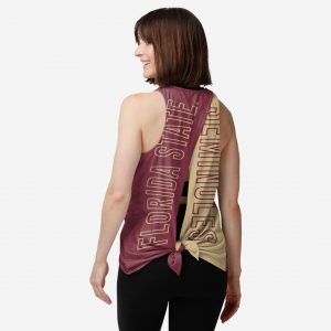 Florida State Seminoles Womens Tie-Breaker Sleeveless Top Suit for daily life,Material: 80% polyester - 20% Cotton.