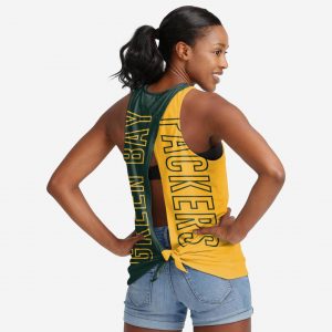 Green Bay Packers Womens Tie-Breaker Sleeveless Top Suit for daily life,Material: 80% polyester - 20% Cotton.