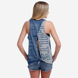 Indianapolis Colts Womens Tie-Breaker Sleeveless Top Suit for daily life,Material: 80% polyester - 20% Cotton.