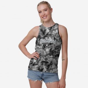 Las Vegas Raiders Womens Script Wordmark Tie-Dye Tie-Breaker Sleeveless Top Suit for daily life,Material: 80% polyester - 20% Cotton.