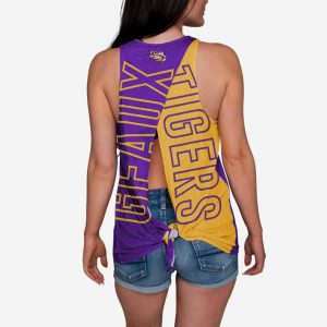 LSU Tigers 2019 Football National Champions Womens Tie-Breaker Sleeveless Top Suit for daily life,Material: 80% polyester - 20% Cotton.