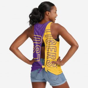 LSU Tigers Womens Tie-Breaker Sleeveless Top Suit for daily life,Material: 80% polyester - 20% Cotton.