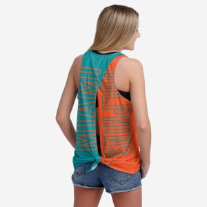 Miami Dolphins Womens Tie-Breaker Sleeveless Top Suit for daily life,Material: 80% polyester - 20% Cotton.