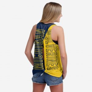 Michigan Wolverines Womens Tie-Breaker Sleeveless Top Suit for daily life,Material: 80% polyester - 20% Cotton.