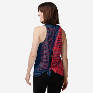 Minnesota Twins Womens Tie-Breaker Sleeveless Top Suit for daily life,Material: 80% polyester - 20% Cotton.