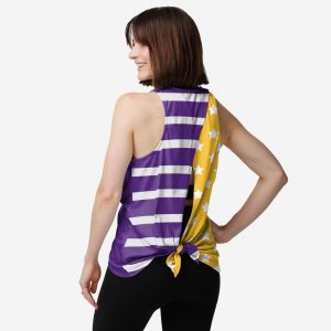 Minnesota Vikings Womens Americana Tie-Breaker Sleeveless Top Suit for daily life,Material: 80% polyester - 20% Cotton.