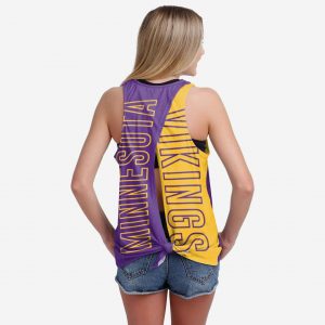 Minnesota Vikings Womens Tie-Breaker Sleeveless Top Suit for daily life,Material: 80% polyester - 20% Cotton.