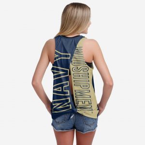 Navy Midshipmen Womens Tie-Breaker Sleeveless Top Suit for daily life,Material: 80% polyester - 20% Cotton.