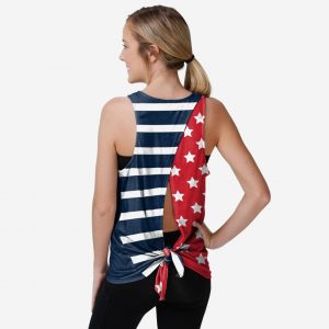 New England Patriots Womens Americana Tie-Breaker Sleeveless Top Suit for daily life,Material: 80% polyester - 20% Cotton.