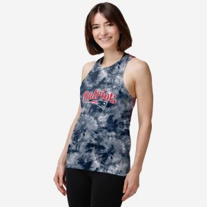 New England Patriots Womens Script Wordmark Tie-Dye Tie-Breaker Sleeveless Top Suit for daily life,Material: 80% polyester - 20% Cotton.