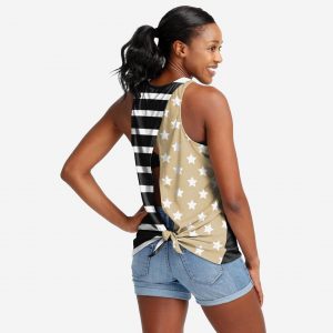 New Orleans Saints Womens Americana Tie-Breaker Sleeveless Top Suit for daily life,Material: 80% polyester - 20% Cotton.