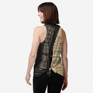 New Orleans Saints Womens Tie-Breaker Sleeveless Top Suit for daily life,Material: 80% polyester - 20% Cotton.