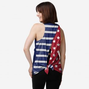 New York Giants Womens Americana Tie-Breaker Sleeveless Top Suit for daily life,Material: 80% polyester - 20% Cotton.