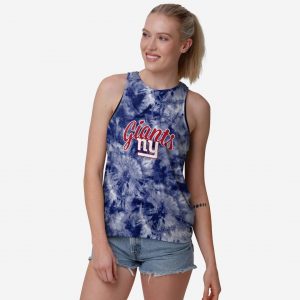 New York Giants Womens Script Wordmark Tie-Dye Tie-Breaker Sleeveless Top Suit for daily life,Material: 80% polyester - 20% Cotton.