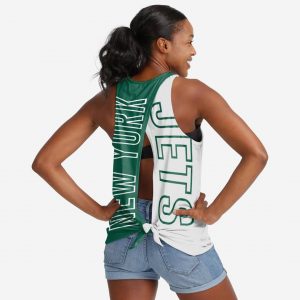 New York Jets Womens Tie-Breaker Sleeveless Top Suit for daily life,Material: 80% polyester - 20% Cotton.