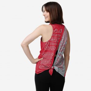 Ohio State Buckeyes Womens Tie-Breaker Sleeveless Top Suit for daily life,Material: 80% polyester - 20% Cotton.