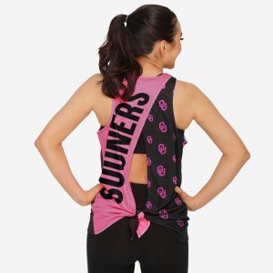 Oklahoma Sooners Womens Highlights Tie-Breaker Sleeveless Top Suit for daily life,Material: 80% polyester - 20% Cotton.