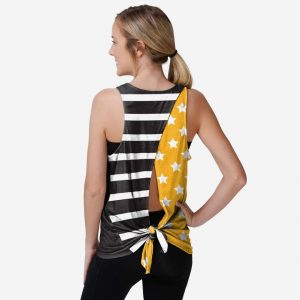 Pittsburgh Steelers Womens Americana Tie-Breaker Sleeveless Top Suit for daily life,Material: 80% polyester - 20% Cotton.