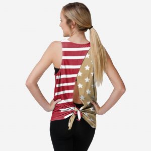 San Francisco 49ers Womens Americana Tie-Breaker Sleeveless Top Suit for daily life,Material: 80% polyester - 20% Cotton.