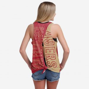 San Francisco 49ers Womens Tie-Breaker Sleeveless Top Suit for daily life,Material: 80% polyester - 20% Cotton.