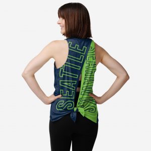 Seattle Seahawks Womens Tie-Breaker Sleeveless Top Suit for daily life,Material: 80% polyester - 20% Cotton.