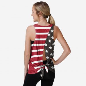 Tampa Bay Buccaneers Womens Americana Tie-Breaker Sleeveless Top Suit for daily life,Material: 80% polyester - 20% Cotton.