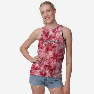 Tampa Bay Buccaneers Womens Script Wordmark Tie-Dye Tie-Breaker Sleeveless Top Suit for daily life,Material: 80% polyester - 20% Cotton.