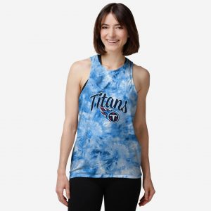 Tennessee Titans Womens Script Wordmark Tie-Dye Tie-Breaker Sleeveless Top Suit for daily life,Material: 80% polyester - 20% Cotton.