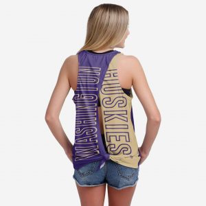 Washington Huskies Womens Tie-Breaker Sleeveless Top Suit for daily life,Material: 80% polyester - 20% Cotton.