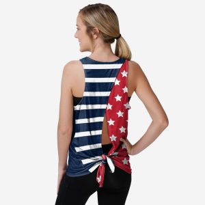 Washington Nationals Womens Americana Tie-Breaker Sleeveless Top Suit for daily life,Material: 80% polyester - 20% Cotton.