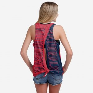 Washington Nationals Womens Tie-Breaker Sleeveless Top Suit for daily life,Material: 80% polyester - 20% Cotton.