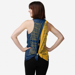 West Virginia Mountaineers Womens Tie-Breaker Sleeveless Top Suit for daily life,Material: 80% polyester - 20% Cotton.